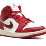 Air Jordan 1 Mid WMNS "Red Cracked Leather" HJ9337 106