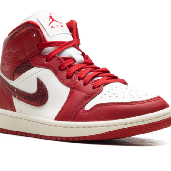 Air Jordan 1 Mid WMNS "Red Cracked Leather" HJ9337 106