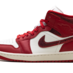 Air Jordan 1 Mid WMNS "Red Cracked Leather" HJ9337 106