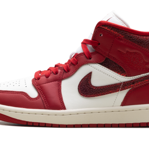 Air Jordan 1 Mid WMNS "Red Cracked Leather" HJ9337 106