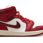 Air Jordan 1 Mid WMNS "Red Cracked Leather" HJ9337 106