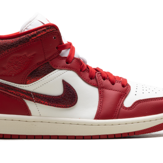 Air Jordan 1 Mid WMNS "Red Cracked Leather" HJ9337 106
