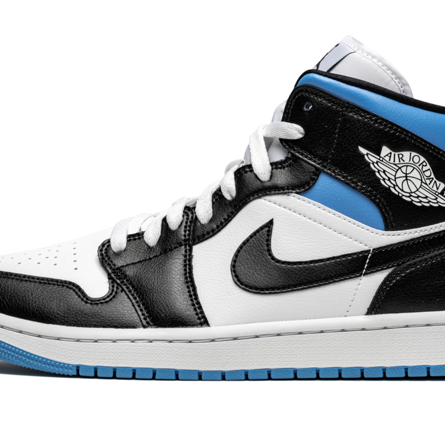AIR JORDAN 1 MID WMNS "Black / White / University Blue" BQ6472 102