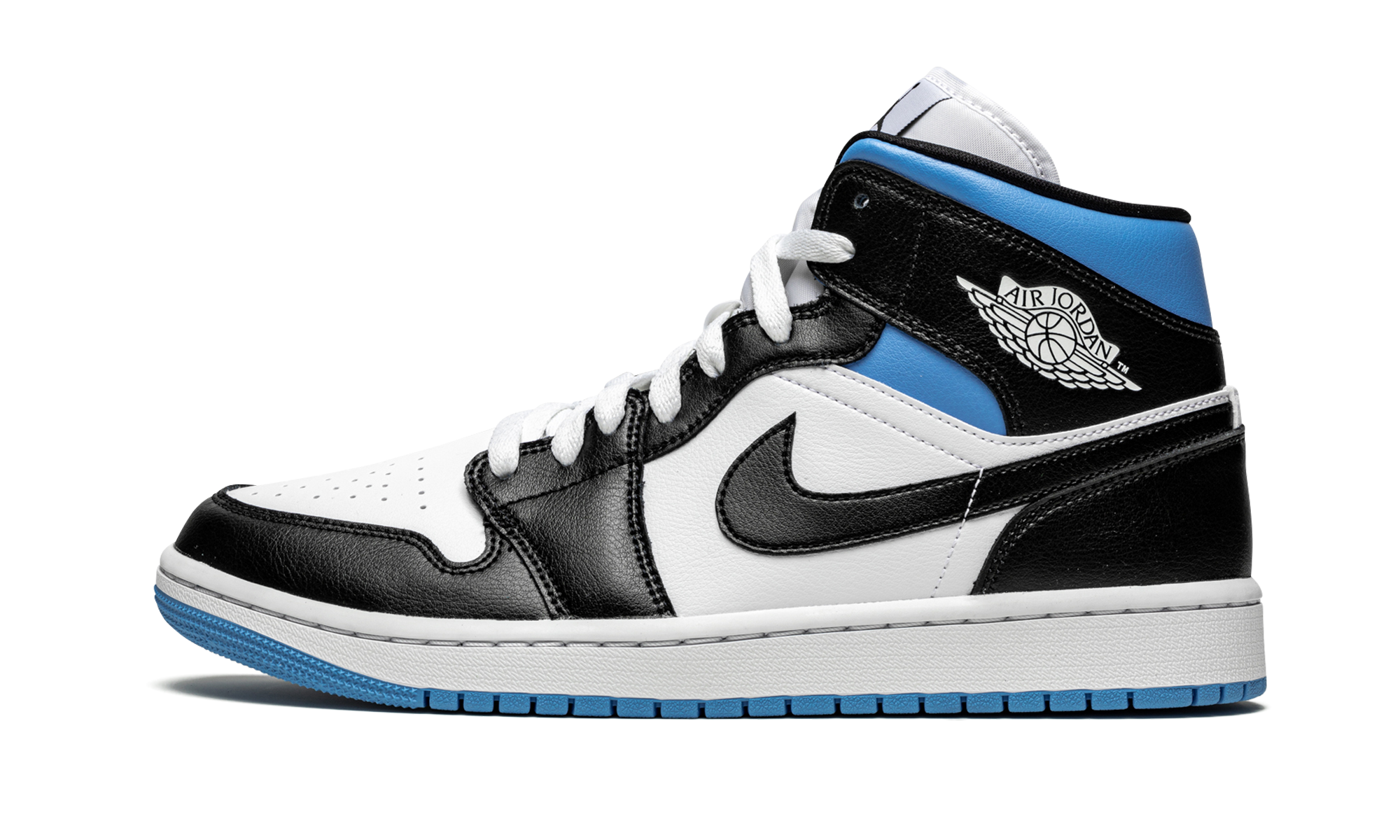 AIR JORDAN 1 MID WMNS "Black / White / University Blue" BQ6472 102