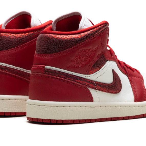 Air Jordan 1 Mid WMNS "Red Cracked Leather" HJ9337 106