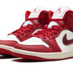 Air Jordan 1 Mid WMNS "Red Cracked Leather" HJ9337 106