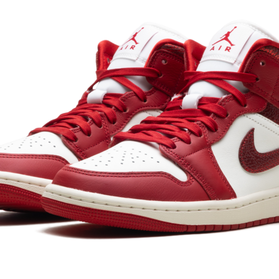 Air Jordan 1 Mid WMNS "Red Cracked Leather" HJ9337 106