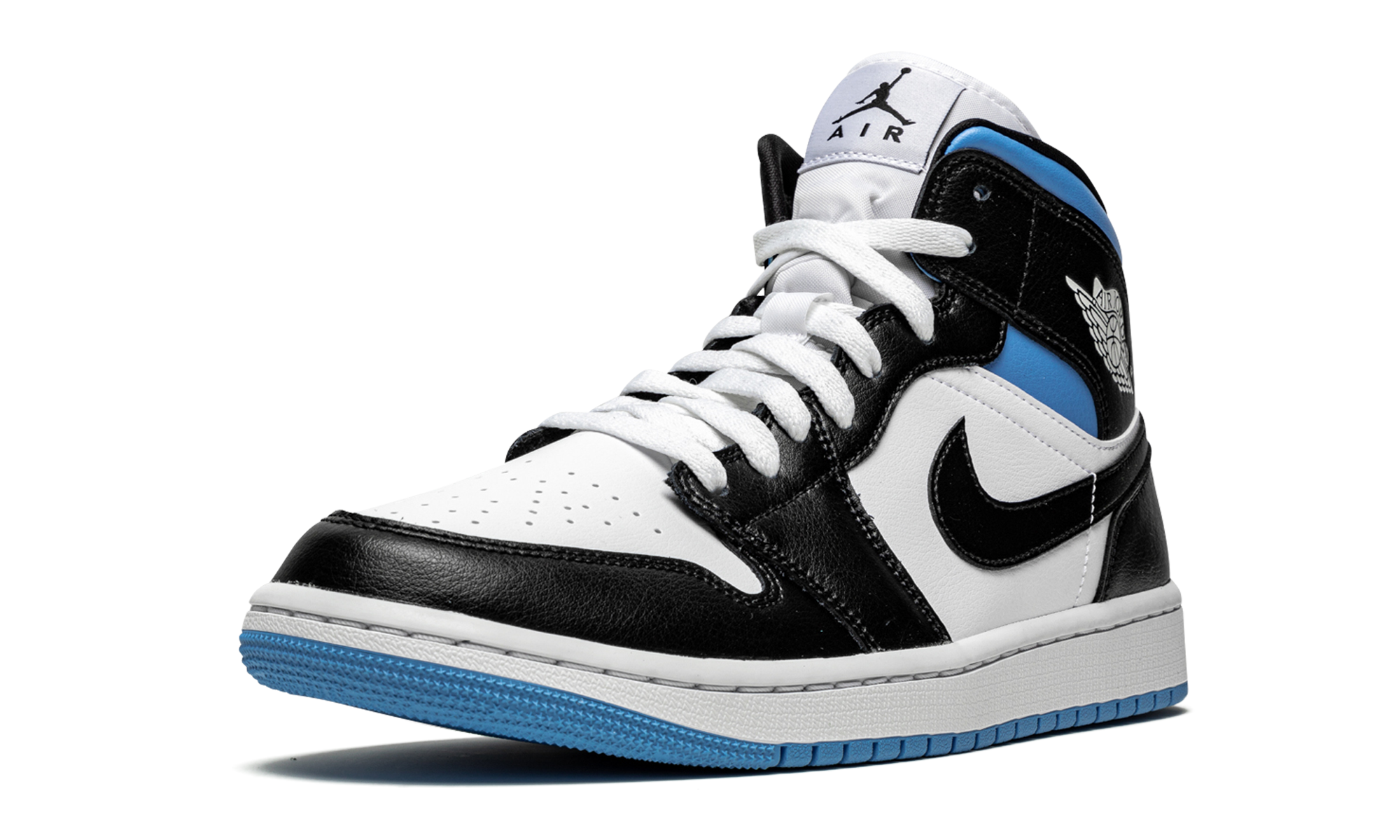 AIR JORDAN 1 MID WMNS "Black / White / University Blue" BQ6472 102