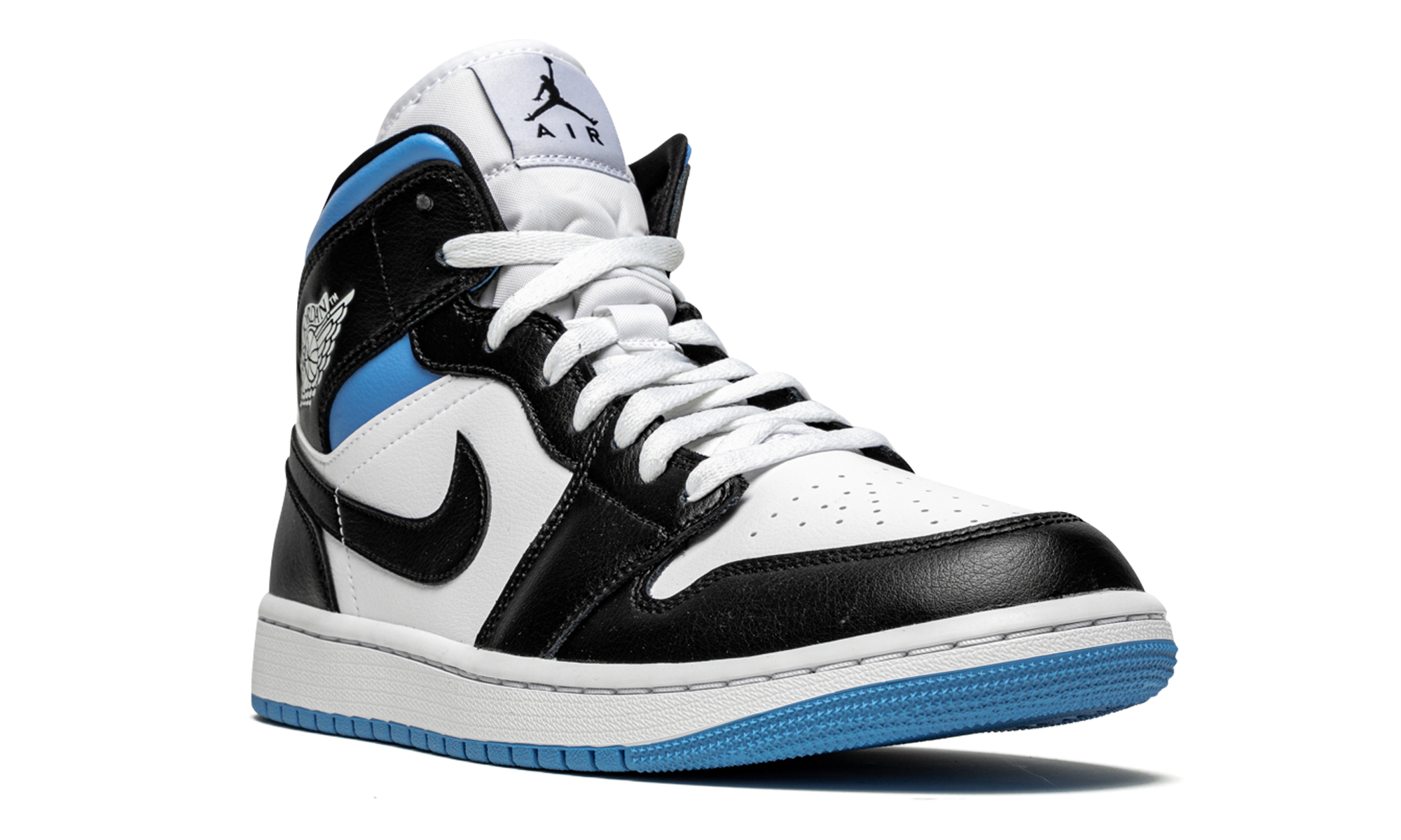 AIR JORDAN 1 MID WMNS "Black / White / University Blue" BQ6472 102