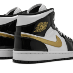 Air Jordan 1 Mid SE "Black Gold Patent Leather" 852542 007