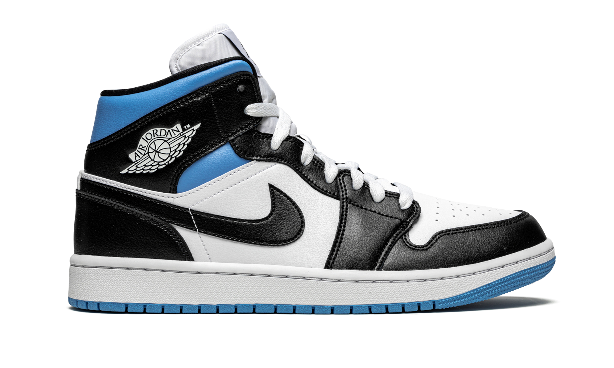 AIR JORDAN 1 MID WMNS "Black / White / University Blue" BQ6472 102