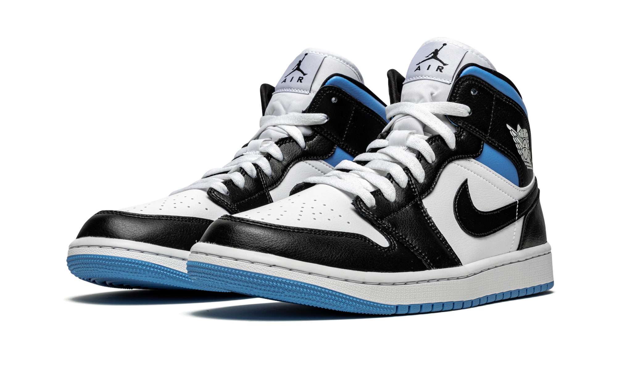 AIR JORDAN 1 MID WMNS "Black / White / University Blue" BQ6472 102