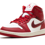 Air Jordan 1 Mid WMNS "Red Cracked Leather" HJ9337 106