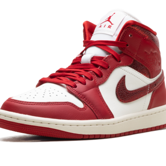 Air Jordan 1 Mid WMNS "Red Cracked Leather" HJ9337 106